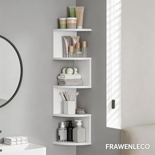 No-Drill Corner Shelf Wall Mount, 5-Tier Thickened 12mm Floating Bookshelf - Image 5