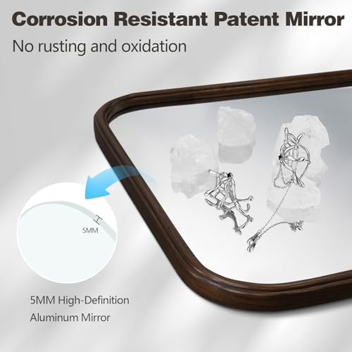 Niccy Rect Full Length Mirror, Wall-Mounted Wood Mirror - Image 4