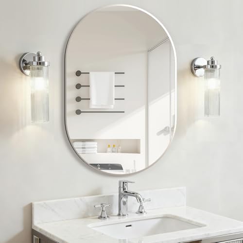 Oval Bathroom Mirror Capsule Wall Vanity Mirror, Large Modern Mirror - Image 2