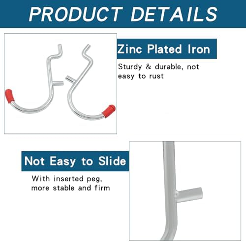 60Pcs Metal Pegboard J Hooks - Image 5