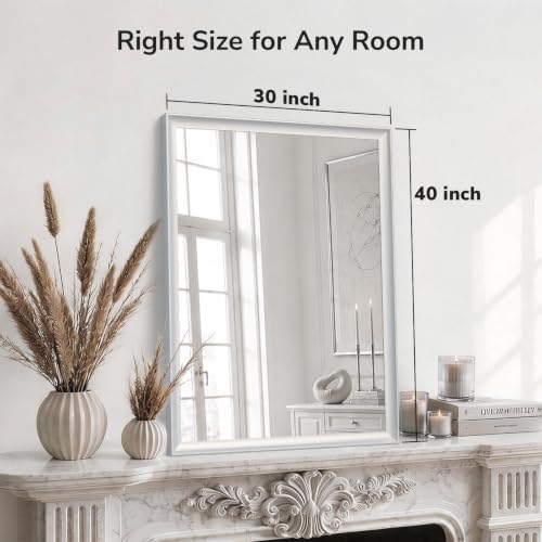 USHOWER 30x40 Inch Brushed Nickel Bathroom Mirrors - Image 6
