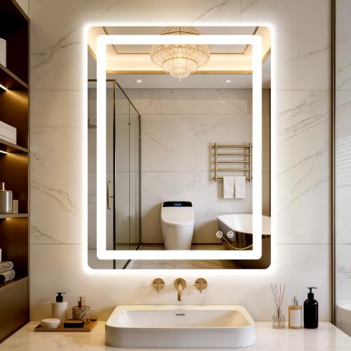LED Bathroom Mirror with Lights by Unknown