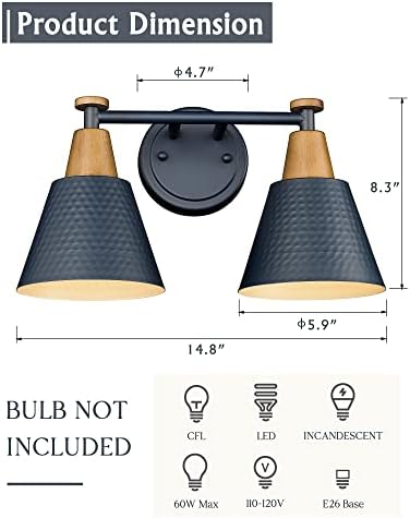 FEMILA 2-Light Bathroom Light Fixtures, Modern Bathroom Vanity Light - Image 2