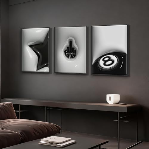 3Pcs Lucky 8 Ball Wall Art, 16x24 Inch - Image 6