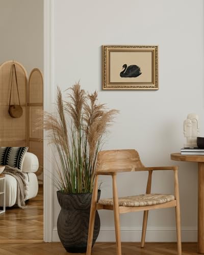 VIYYIEA Gold Framed Black Swan Wall Art Vintage Canvas Painting, 8×10 Inch - Image 6