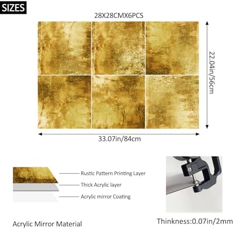 LiveInUrban Acrylic Antique Mirror Wall Panels - Image 5