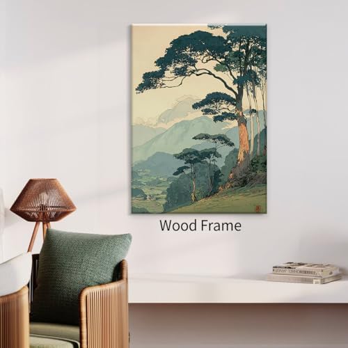 Japanese Forest Framed Wall Art Asian Tranquil Mountain Landscape Posters 24x36 - Image 6