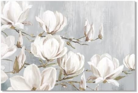 SEVEN WALL ARTS White Magnolia Canvas Wall Art Flowers Pictures Blossom Floral by SEVENWALLARTS