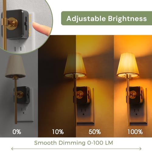 L LOHAS LED Night Lights Plug into Wall, Pleated Fabric Cover Night Light - Image 3