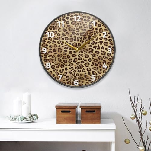 ALAZA Cheetah Leopard Print Animal Skin Wall Clock Battery Operated Silent Non - Image 7