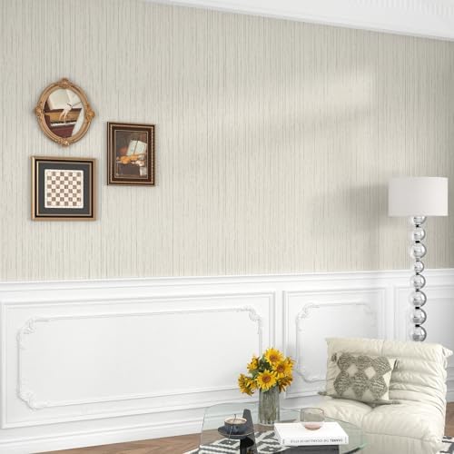 WESTICK Beige Grasscloth Peel and Stick Wallpaper Textured Grass Cloth Fabric - Image 5