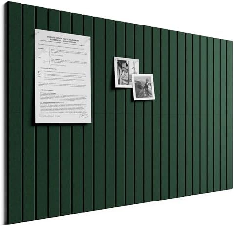 Bumusty 36"x 24" Large Felt Bulletin Board Tiles, Pine Green by BUMUSTY