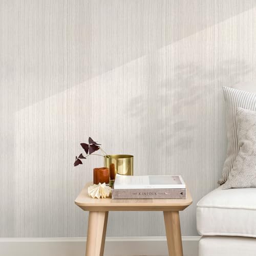 Grasscloth Peel and Stick Wallpaper White and Light Purple Contact Paper - Image 5