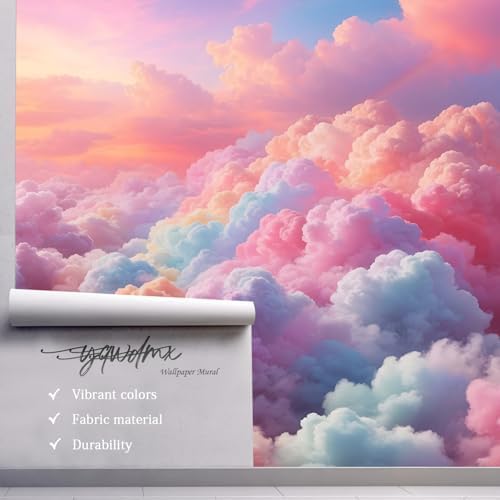 YQWDMX -Colorful Cloud Nursery Wallpaper XT23 S 100" x 65" - Image 3