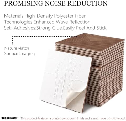 Acoustic Wall Panels 24x24 Inch 12pack Decorative Peel and Stick Wall Tiles - Image 4
