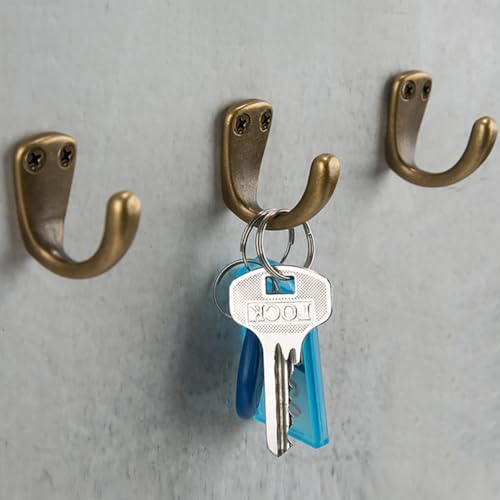 RZDEAL 3PCS Antique Brass Coat and Hat Hook Brass Classico Wall Hanging - Image 4