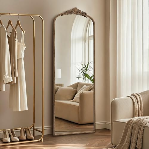 Micasso Gold Full Length Mirror: 21''x56'' Baroque Antique Floor Mirror by Micasso