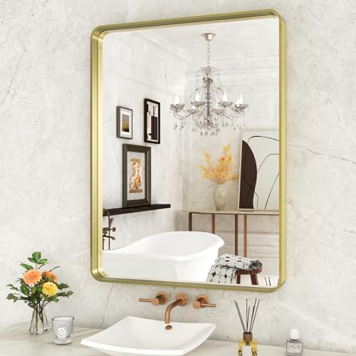 WEER Gold Bathroom Vanity Mirror 24X32 Inch by WEER