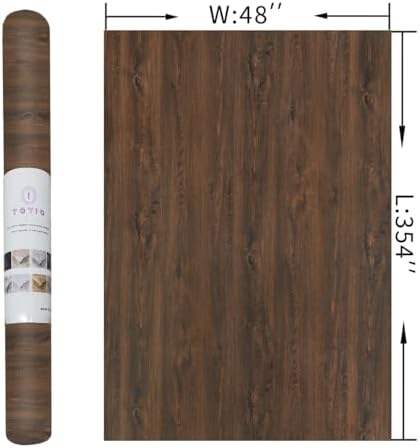 48x354inch Extra Wide Dark Brown Wood Grain Wallpaper Walnut Contact Paper Peel - Image 6