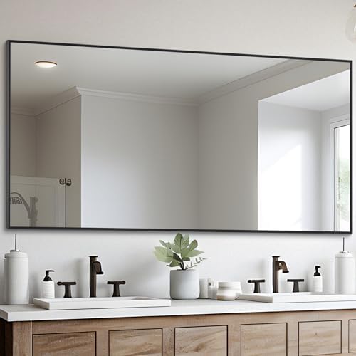 DESBING Black Bathroom Mirror for Wall, 30x60 Inch Rectangle Mirrors by DESBING