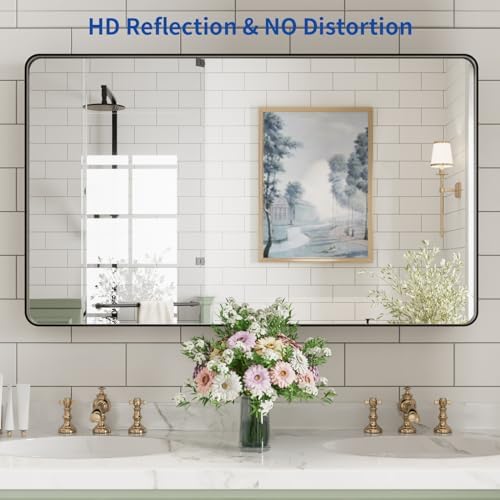 WEER Black Bathroom Vanity Mirror 40X24 Inch - Image 2