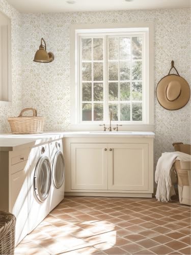 Heroad Peel and Stick Wallpaper Boho Modern Wallpaper Beige Floral Contact - Image 3