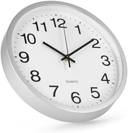 Wall Clock Modern Simple Style Round Plastic Decor Clock Non-Ticking Silent - Image 2