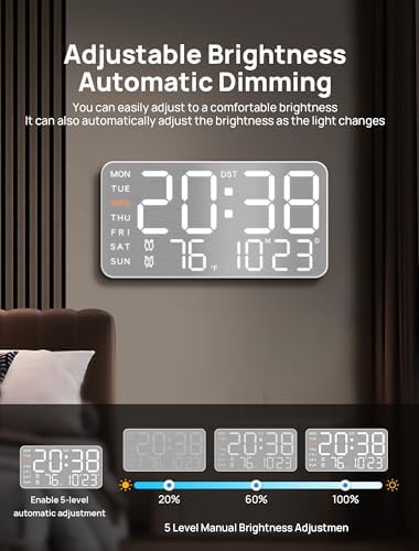 MASHI 8.4" Digital Clock, Desk Alarm Clock - Image 4