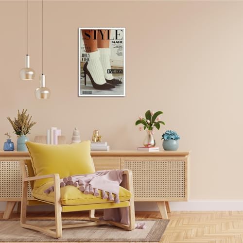 Trendy Red Boot Wall Art Funky Feminist Canvas Poster Trendy Preppy Newspaper - Image 4