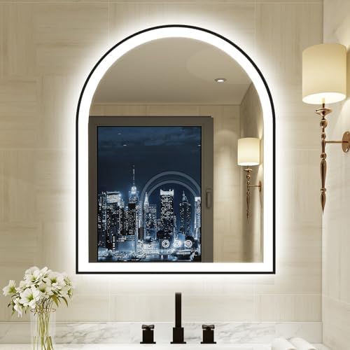 24"x30" Arched LED Lighted Bathroom Mirror by OUMUSUMIRROR