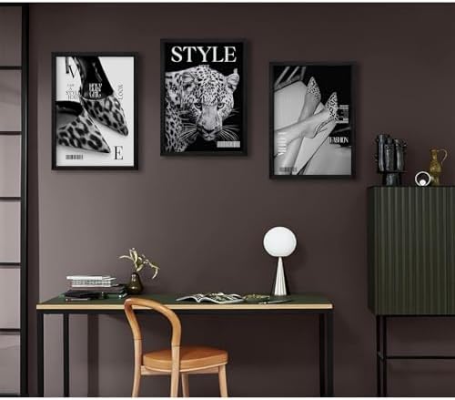 Black Leopard Wall Art Y2k Cheetah Canvas Wall Decor Fashion Trendy Posters - Image 7