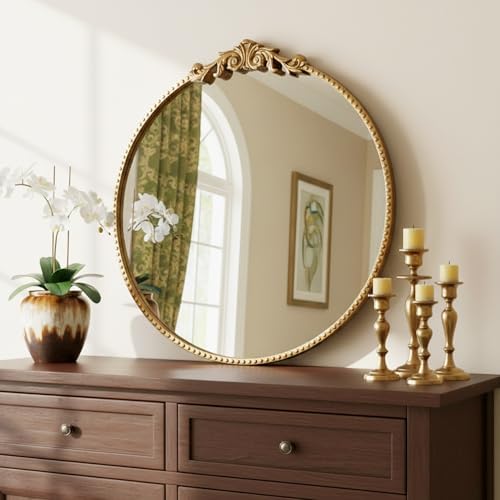ZIYOO Vintage Baroque Round Wall Mirror 24"x24" - Image 5