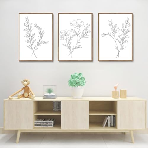 KISSFOX 3 Piece Framed Wall Art Botanical Wall Decor Floral Pictures Wildflower - Image 4