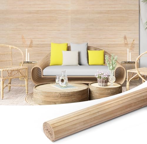 Art3d 48 x 96 in Natural Bamboo Wall Panel, Light-Carbonized by Art3d