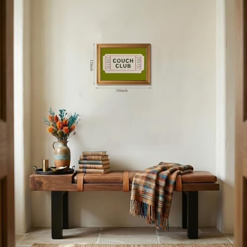 Gold Framed Vintage Ticket Wall Art, Retro Fun Couch Club Artwork - Image 4