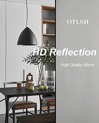 Otlsh Full Length Mirror, Wood Frame, Standing Mirror, Wall Mirror-Walnut - Image 6