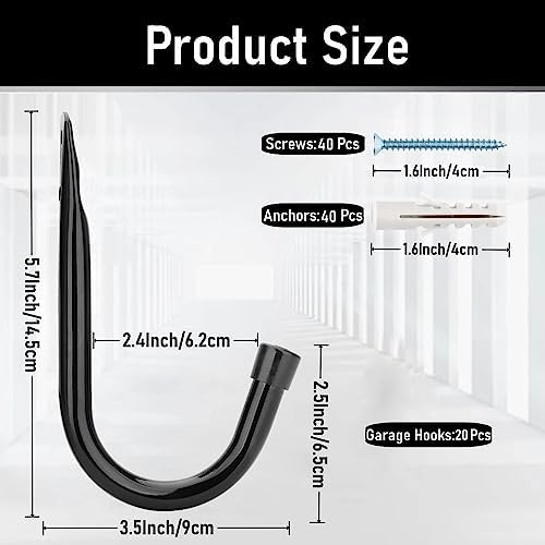 Garage Hook, 3.5Inch Heavy Duty Storage J Hanger - Image 4