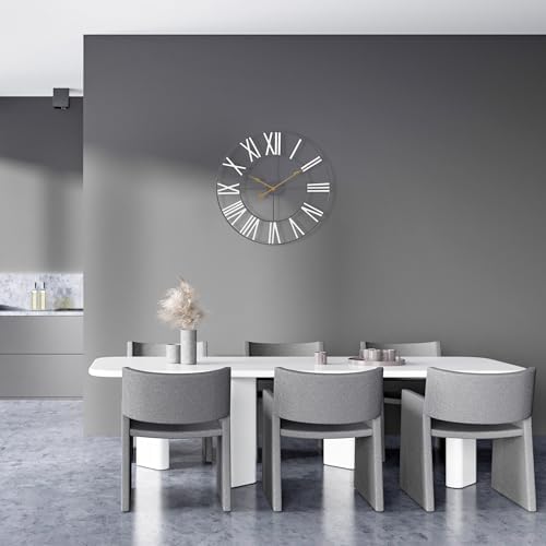 Sorbus Big Wall Clock, Roman Numeral Decor, Battery Operated - Image 4