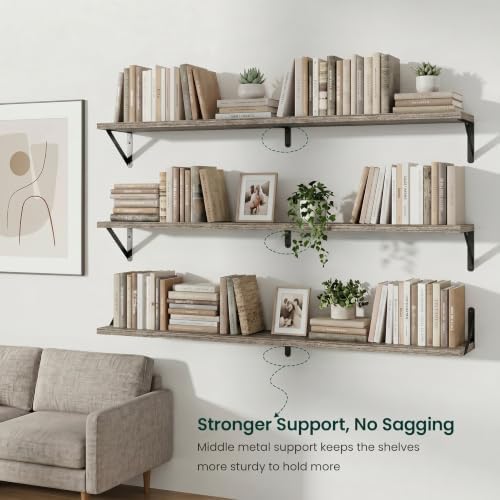 Floating Shelves, 8 Inch Deep Rustic Book Shelf - Image 6