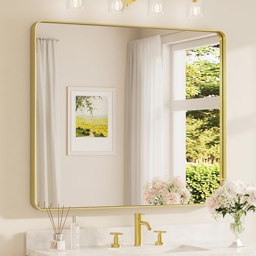 TETOTE 42 x 36 Inch Gold Mirror by TETOTE