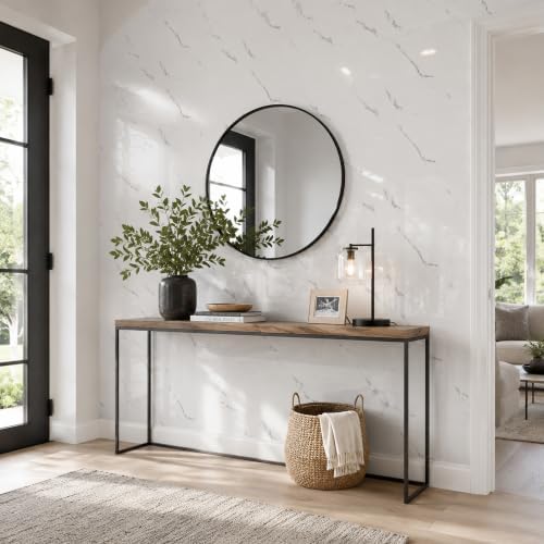 Carrara White Marble Peel and Stick Wallpaper, 47.2 x 394 in - Image 6