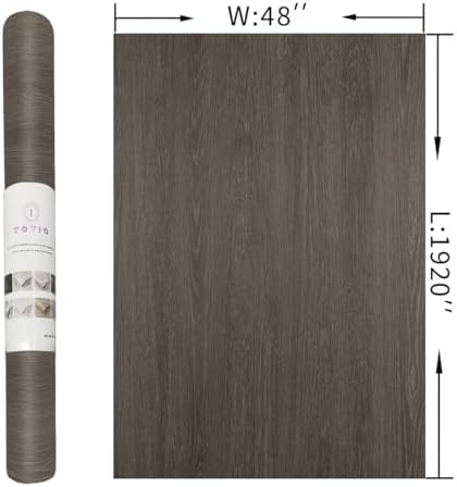 48x1920inch Full-width Extra Wide Wood Grain Wallpaper Peel and Stick Dark - Image 7