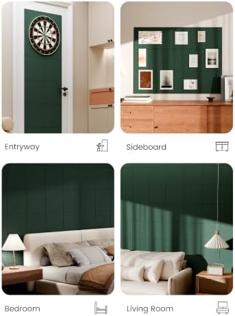 Bumusty 48"x 36" Large Felt Bulletin Board Tiles, Pine Green - Image 6