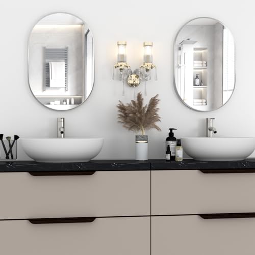 Oval Bathroom Mirror Capsule Wall Vanity Mirror, Large Modern Mirror - Image 7