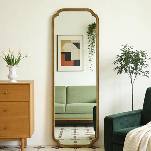 HOMECOOKIN Full Length Mirror Wall Mounted, Rustic Wooden Frame Floor Mirror by HOMECOOKIN
