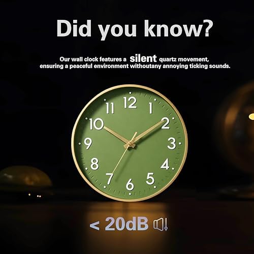 Mosewa 14 Inch Wall Clock Battery Operated Silent Non Ticking Analog - Image 6