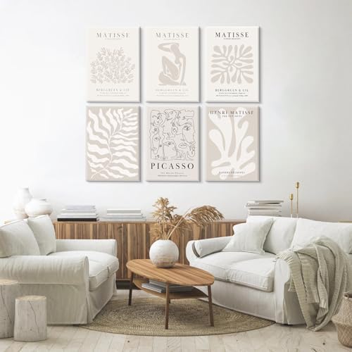 Henri Matisse Wall Art Prints Flower Abstract Canvas Pictures Aesthetic Beige - Image 7