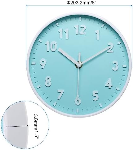 PATIKIL 8 Inch Wall Clock, 3D Number Quartz Battery Operated Silent Non-Ticking - Image 2