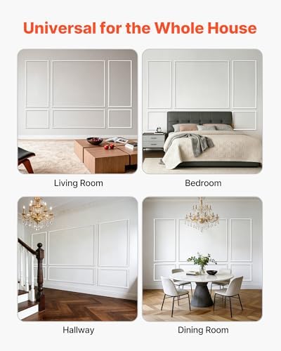 VEVOR Wall Molding 3 Pack, Wainscoting Panels Kit, Lightweight Paintable - Image 7