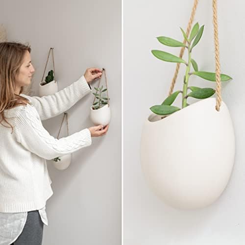 Kazai. Wall Planters -Ellie- | Hanging Ceramic Plant Pots 3 Pieces | Wall - Image 3
